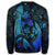 Hawaiian Map Palm Trees Fish Hook Polynesian Quilt Sweatshirt Colorful Blue - AH - Polynesian Pride