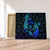Hawaiian Map Palm Trees Fish Hook Polynesian Quilt Canvas Colorful Blue - AH Canvas Poly-cotton - Polynesian Pride