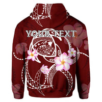 Custom Hawaiian Map Plumeria Turtle Swim Polynesian Hoodie - Polynesian Pride