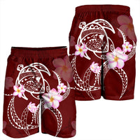 Hawaiian Map Plumeria Turtle Swim Polynesian Men's Shorts - AH - Polynesian Pride