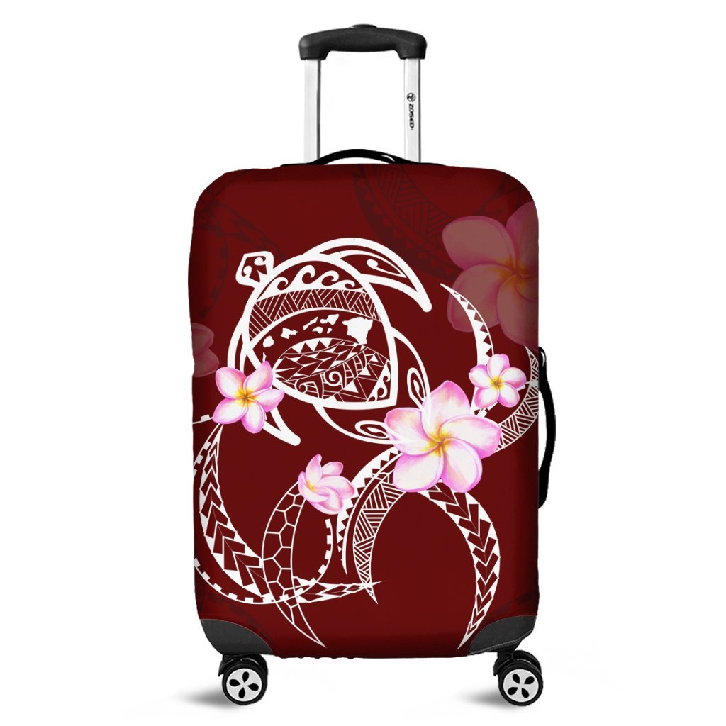 Hawaiian Map Plumeria Turtle Swim Polynesian Luggage Covers - AH Black - Polynesian Pride