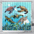 Hawaiian Map Sea Turtles Ocean Polynesian Shower Curtain - AH 177 x 172 (cm) Black - Polynesian Pride