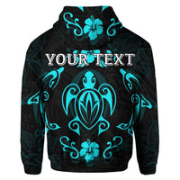 Custom Hawaiian Map Turtle Dolphin With Plumeria Hoodie - Polynesian Pride