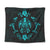 Hawaiian Map Turtle Dolphin With Plumeria Tapestry - AH Wall Tapestry Black - Polynesian Pride