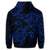 Hawaiian Map Turtle Hibiscus Kanaka Polynesian Zip Hoodie Blue - Polynesian Pride