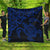 Hawaiian Map Turtle Hibiscus Kanaka Polynesian Premium Quilts - Blue - AH Black - Polynesian Pride