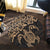 Hawaiian Map Turtle Hibiscus Kanaka Polynesian Round Carpet - Gold - AH - Polynesian Pride