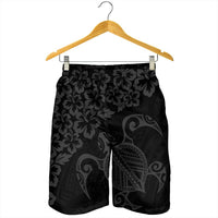 Hawaiian Map Turtle Hibiscus Kanaka Polynesian Men's Shorts - Gray - AH - Polynesian Pride