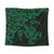 Hawaiian Map Turtle Hibiscus Kanaka Polynesian Tapestry - Green - AH Wall Tapestry Black - Polynesian Pride