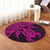 Hawaiian Map Turtle Hibiscus Kanaka Polynesian Round Carpet - Pink - AH - Polynesian Pride
