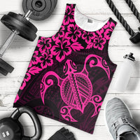 Hawaiian Map Turtle Hibiscus Kanaka Polynesian Tank Top - Pink - AH - Polynesian Pride