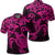 Hawaiian Map Turtle Hibiscus Kanaka Polynesian Polo Shirt Pink Unisex Black - Polynesian Pride