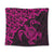 Hawaiian Map Turtle Hibiscus Kanaka Polynesian Tapestry - Pink - AH Wall Tapestry Black - Polynesian Pride