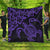 Hawaiian Map Turtle Hibiscus Kanaka Polynesian Premium Quilts - Purple - AH Black - Polynesian Pride