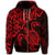Hawaiian Map Turtle Hibiscus Kanaka Polynesian Zip Hoodie Red - Polynesian Pride