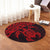 Hawaiian Map Turtle Hibiscus Kanaka Polynesian Round Carpet - Red - AH - Polynesian Pride