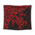 Hawaiian Map Turtle Hibiscus Kanaka Polynesian Tapestry - Red - AH Wall Tapestry Black - Polynesian Pride