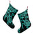 Hawaiian Map Turtle Hibiscus Kanaka Polynesian Christmas Stocking - Turquoise - AH - Polynesian Pride