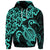 Custom Hawaiian Map Turtle Hibiscus Kanaka Polynesian Hoodie Turquoise - Polynesian Pride