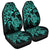 Hawaiian Map Turtle Hibiscus Kanaka Polynesian Car Seat Covers - Turquoise - AH Universal Fit Black - Polynesian Pride