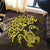 Hawaiian Map Turtle Hibiscus Kanaka Polynesian Round Carpet - Yellow - AH - Polynesian Pride