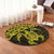 Hawaiian Map Turtle Hibiscus Kanaka Polynesian Round Carpet - Yellow - AH - Polynesian Pride
