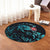 Hawaiian Map Turtle Hibiscus Ohana Honu Paua Shell Round Carpet - AH - Polynesian Pride