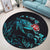 Hawaiian Map Turtle Hibiscus Ohana Honu Paua Shell Round Carpet - AH - Polynesian Pride