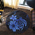 Hawaiian Map Turtle Hibiscus Plumeria Polynesian Round Carpet - Blue - AH - Polynesian Pride