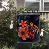 Hawaiian Map Turtle Hibiscus Plumeria Polynesian Flag - Orange - AH - Polynesian Pride