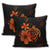 Hawaiian Map Turtle Hibiscus Plumeria Polynesian Pillow Covers - Orange - AH - Polynesian Pride