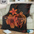 Hawaiian Map Turtle Hibiscus Plumeria Polynesian Premium Blankets - Orange - AH - Polynesian Pride