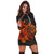 Hawaiian Map Turtle Hibiscus Plumeria Polynesian Hoodie Dress - Orange - AH - Polynesian Pride