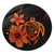 Hawaiian Map Turtle Hibiscus Plumeria Polynesian Round Carpet - Orange - AH Round Carpet Luxurious Plush - Polynesian Pride