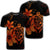 Hawaiian Map Turtle Hibiscus Plumeria Polynesian T Shirt Orange Unisex Black - Polynesian Pride