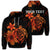 Custom Hawaiian Map Turtle Hibiscus Plumeria Polynesian Hoodie Orange Unisex Art - Polynesian Pride