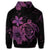 Hawaiian Map Turtle Hibiscus Plumeria Polynesian Zip Hoodie Pink - Polynesian Pride