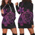 Hawaiian Map Turtle Hibiscus Plumeria Polynesian Hoodie Dress - Pink - AH Black - Polynesian Pride