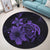 Hawaiian Map Turtle Hibiscus Plumeria Polynesian Round Carpet - Purple - AH - Polynesian Pride