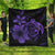 Hawaiian Map Turtle Hibiscus Plumeria Polynesian Premium Quilts - Purple - AH Black - Polynesian Pride