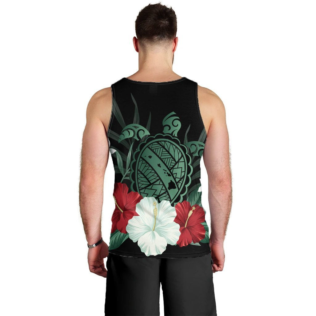 Hawaiian Map Turtle Hibiscus Polynesian Tank Top - AH - Polynesian Pride