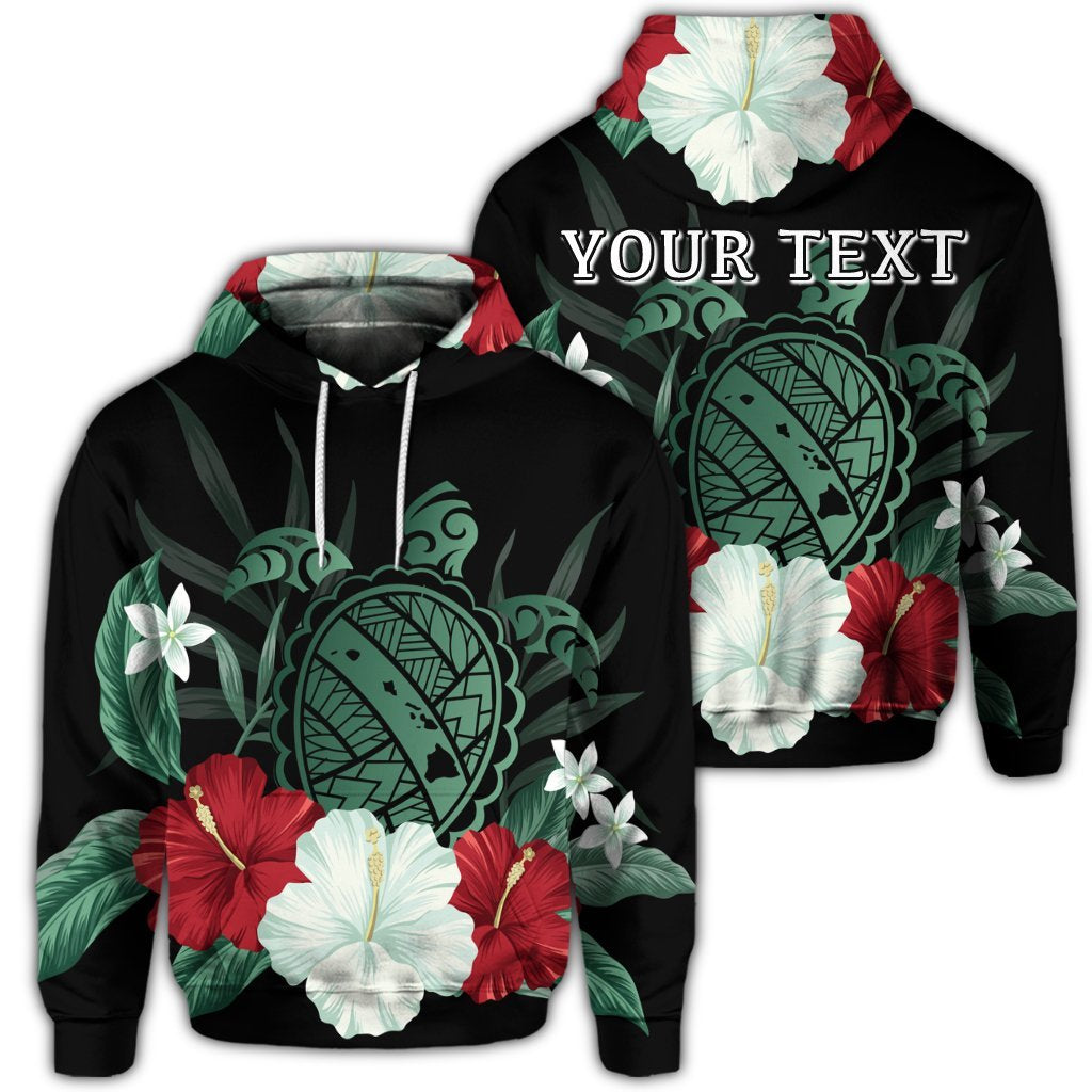 Custom Hawaiian Map Turtle Hibiscus Polynesian Hoodie Unisex Art - Polynesian Pride