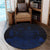 Hawaiian Map Turtle Hibiscus Polynesian Round Carpet - Blue - AH - Polynesian Pride