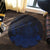 Hawaiian Map Turtle Hibiscus Polynesian Round Carpet - Blue - AH - Polynesian Pride