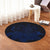 Hawaiian Map Turtle Hibiscus Polynesian Round Carpet - Blue - AH - Polynesian Pride