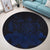 Hawaiian Map Turtle Hibiscus Polynesian Round Carpet - Blue - AH - Polynesian Pride