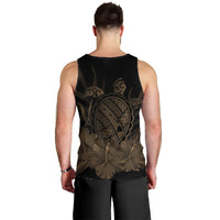 Hawaiian Map Turtle Hibiscus Polynesian Tank Top - Gold - AH - Polynesian Pride