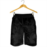 Hawaiian Map Turtle Hibiscus Polynesian Men's Shorts - Gray - AH - Polynesian Pride