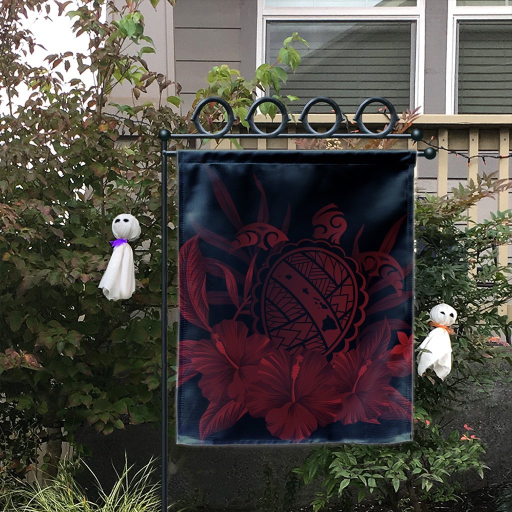 Hawaiian Map Turtle Hibiscus Polynesian Flag - Red - AH - Polynesian Pride