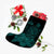 Hawaiian Map Turtle Hibiscus Polynesian Christmas Stocking - Turquoise - AH - Polynesian Pride